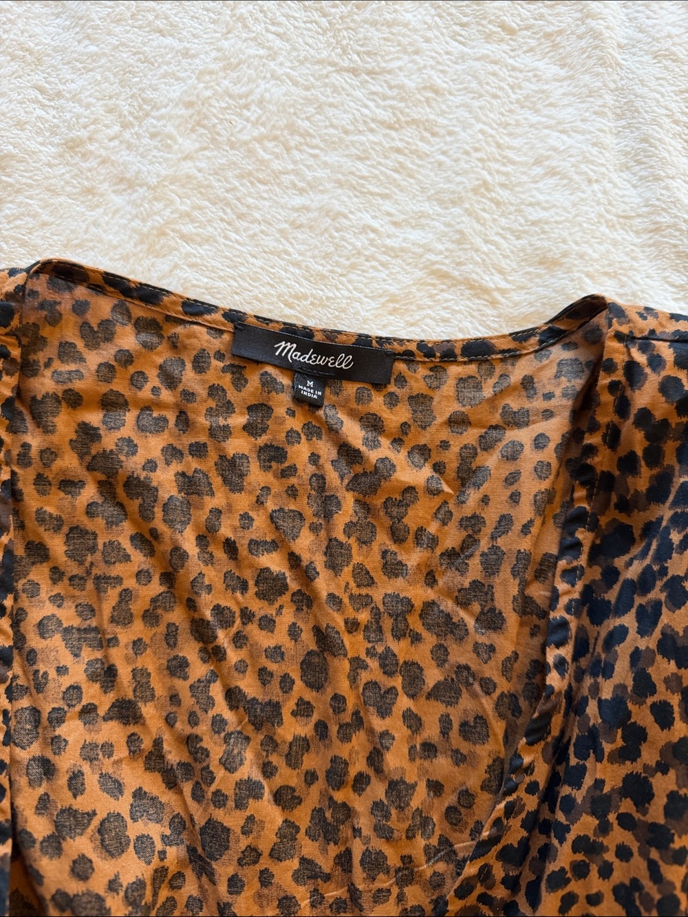 Madewell Brown Leopard Wrap Mini Dress - Picture 3 of 4